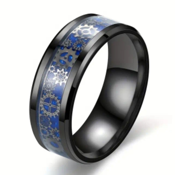 Stainless steel 8mm Steam punk gears ring choose color ask me 4 your size please - Picture 1 of 3